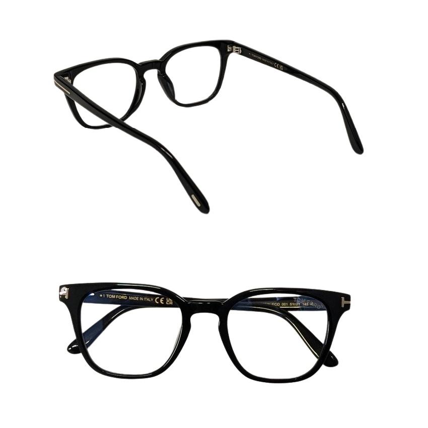 TOM FORD ブラックフレーム トムフォード 眼鏡 度入り 度なしレンズ付 TOM FORD（トムフォード） 伊達レンズ・度付きレンズ(ニコンSV155)無料