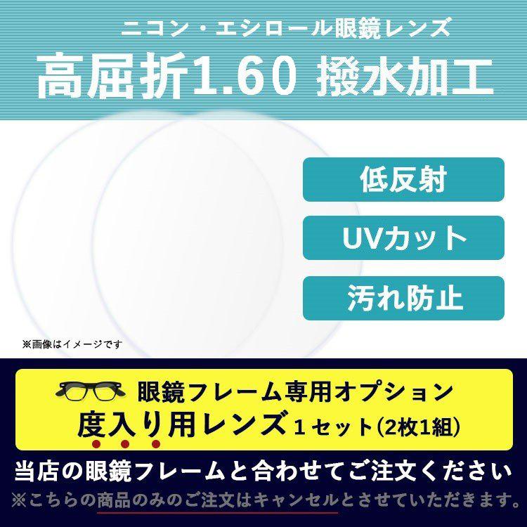 度付き 高屈折1.60 ニコンSV 片面非球面レンズ 2枚1組 ピュアブルーUV