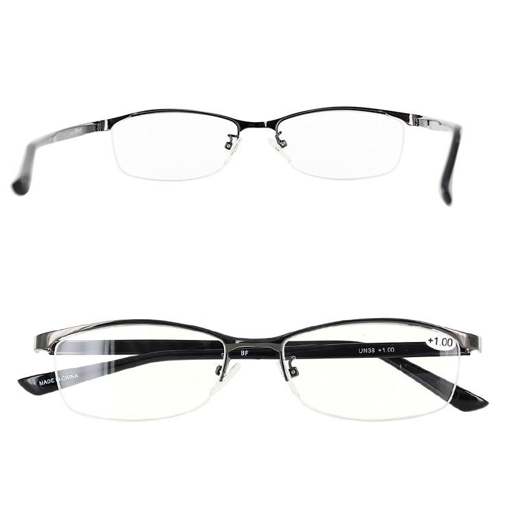 老眼鏡 おしゃれ リーディンググラス シニアグラス 見えるんデス Un38 ハーフリム メタル Tr90 コンビフレーム 男性 メンズ ガンメタル 6度数展開 Hrt Senior Un38 サングラージャパン 通販 Yahoo ショッピング