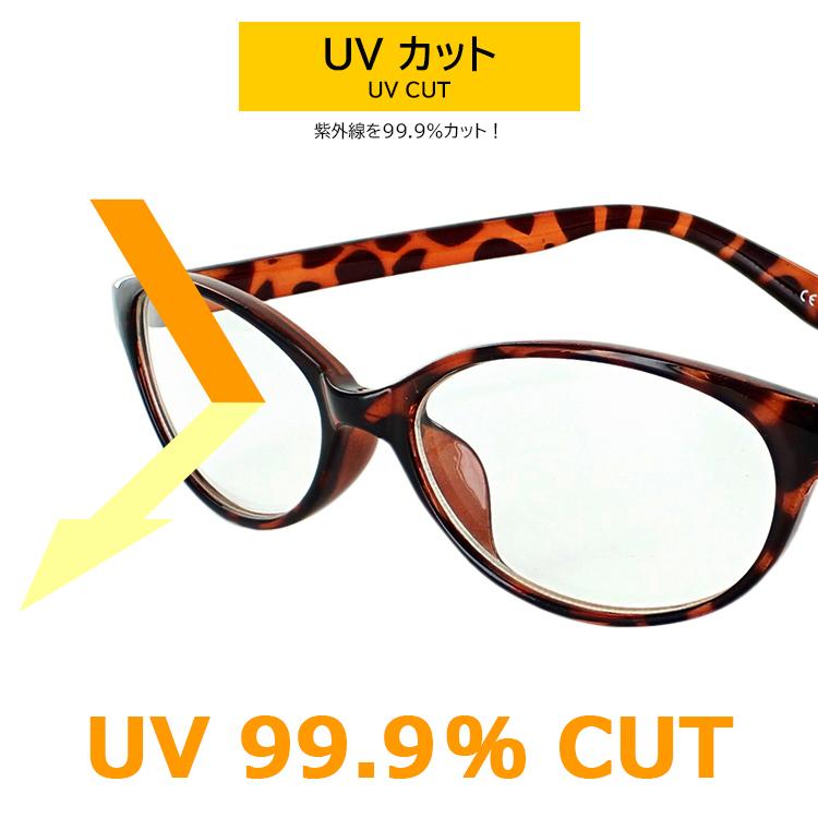 伊達メガネ サングラス オーバル メンズ レディース UVカット SG6641