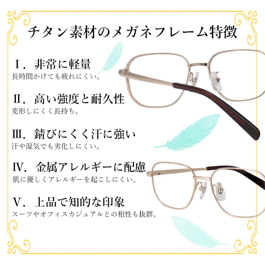 遠近両用メガネ 老眼鏡 遠近両用 男性用 メンズ チタンフレーム