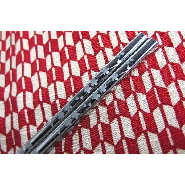 国産 チタン箸 和風彫り模様入り レーザー彫り 純チタン製 かつき箸 松竹 受注生産品 国産 和風彫り模様入りレーザー彫り 純チタン製 かつき箸