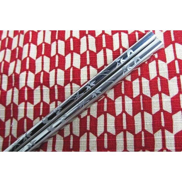 受注生産品 国産 和風彫り模様入りレーザー彫り 純チタン製 かつき箸