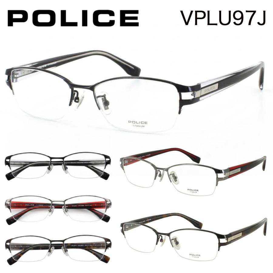 POLICE（ポリス） メガネ スクエア ハーフリム βチタン アセテート