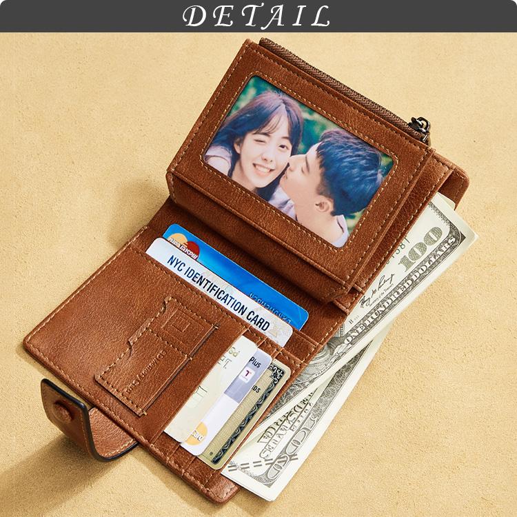 二つ折り財布 メンズ 折財布 革財布 本革 牛革 小銭入れ付き