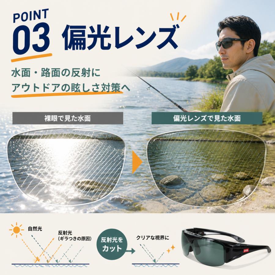 サングラス メガネの上から メンズ レディース 偏光サングラス 跳ね