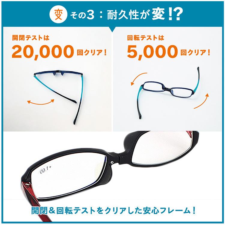 老眼鏡 メンズ レディース ブルーライトカット リーディンググラス HM-1001 変なメガネ  UVカット 6カラー 5度数 スクエア セルフレーム 送料無料沖縄以外｜sungler｜04