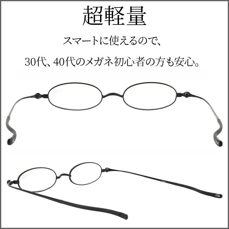 老眼鏡 おしゃれ 男性用 女性用 メンズ レディース 再再販 薄型 栞 Shiori コンパクト老眼鏡 4度数展開 Si 01b オーバルタイプ