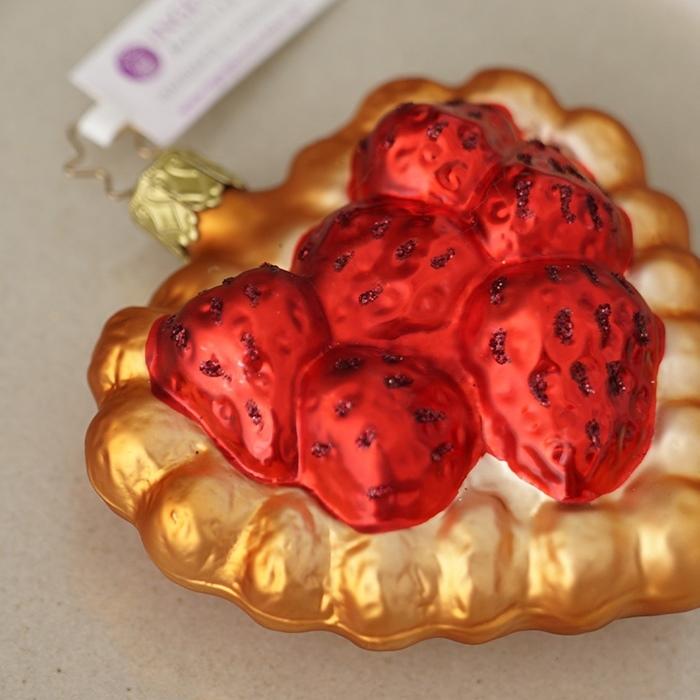 クリスマスツリー 飾り オーナメント ドイツ INGE-GLAS MANUFAKTUR インゲグラス いちごケーキ 9cm 10064S020_1