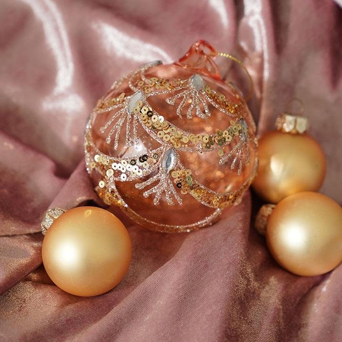 クリスマスツリー 飾り オーナメント 北欧 SHISHI ガラスボール ピンク