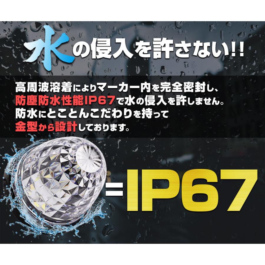 サイドマーカー マーカーランプ トラックマーカーLED 24V トラック IP67 完全防水 路肩灯 丸型  SMD 車幅灯 日野 日産 ホワイト 白 10個入の画像