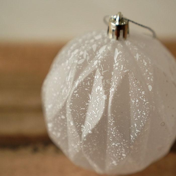 クリスマスツリー オーナメント 飾り ペイントボール ホワイト 半透明