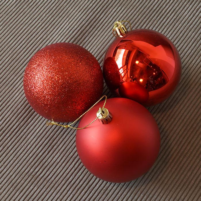 クリスマスツリー 飾り オーナメント ボール セット 8cmボール レッド