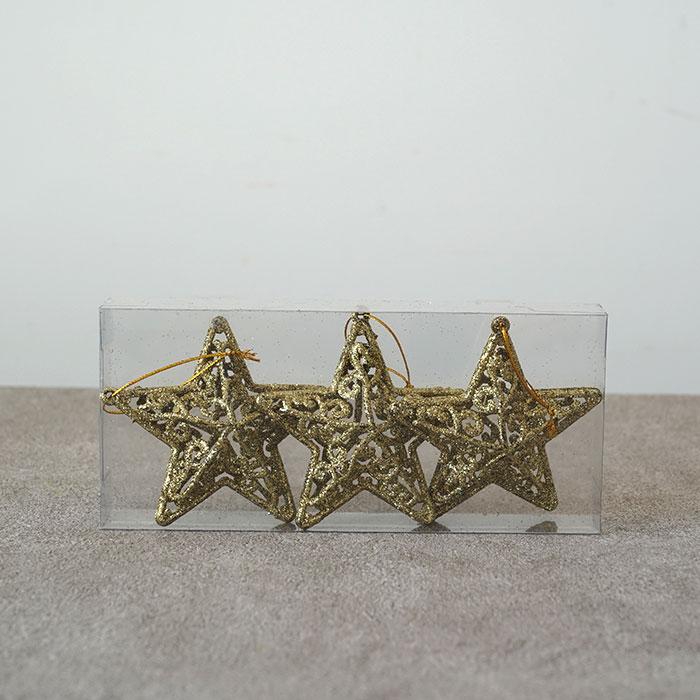 クリスマスツリー 飾り オーナメント スターオーナメント3個セット