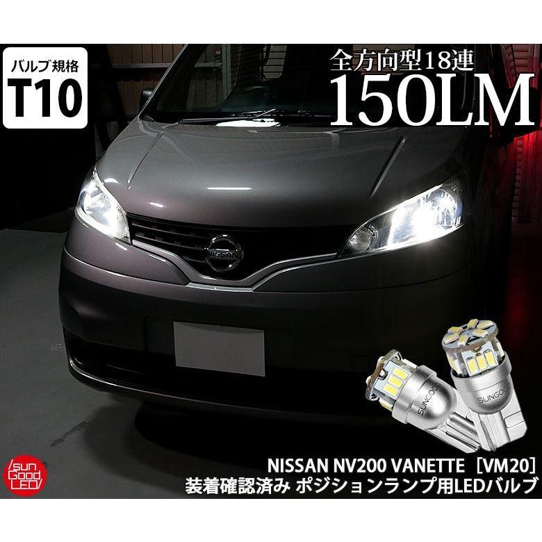 Nv0 バネット M ポジションランプ 車幅灯 T10 Led バルブ ホワイト 実測値150lm 6500k 定番18連 180日保証 2個入 A A 1 3 サングッド 通販 Yahoo ショッピング