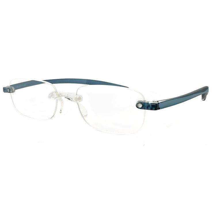 老眼鏡 超軽量フレーム シニアグラス ブルー メンズ ツーポイント