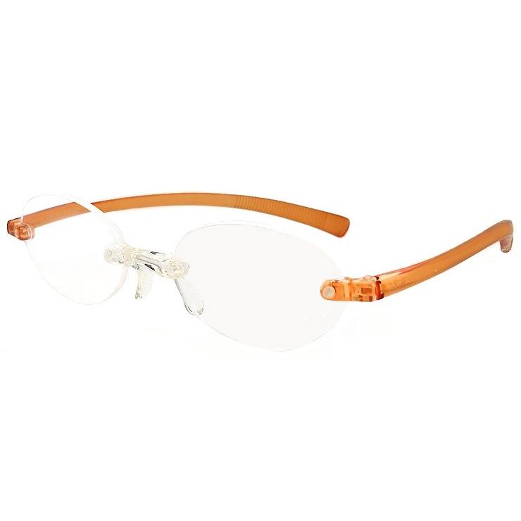 老眼鏡 超軽量フレーム シニアグラス オレンジ レディース ツー