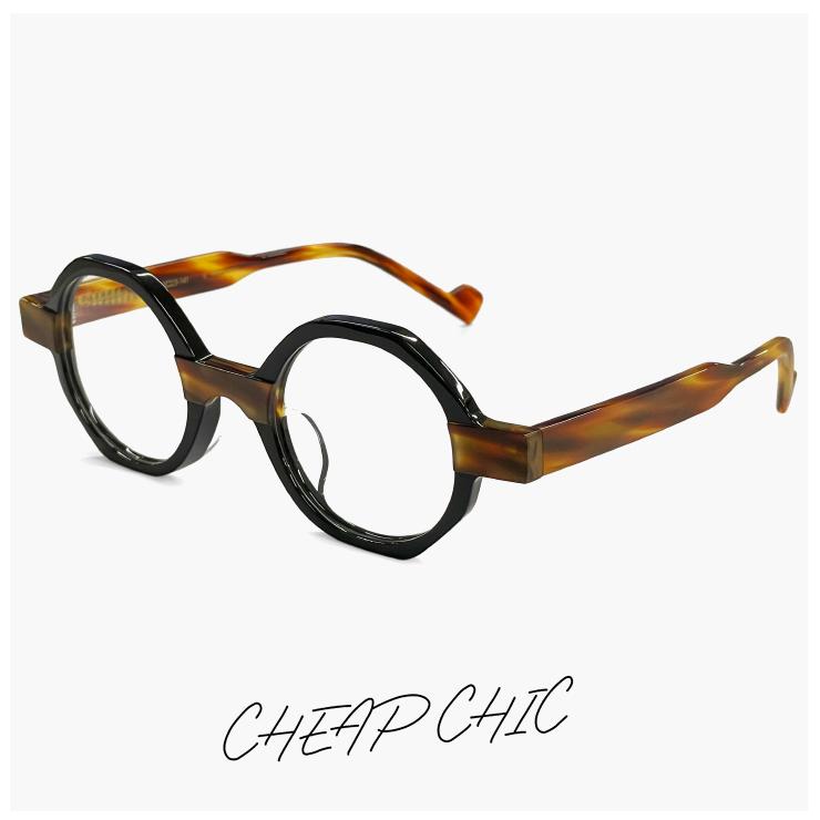 【新品】 個性的 メガネ CHEAP CHIC cc5023 OL/BR  眼鏡 メンズ レディース ユニセックス モデル 小ぶり 多角形 フレーム 茶色 ブラウン べっ甲柄 カラー バイカラー ダミーレンズ発送 個性的 メガネ CHEAP CHIC cc5023 BR/BK 眼鏡 メンズ レディース