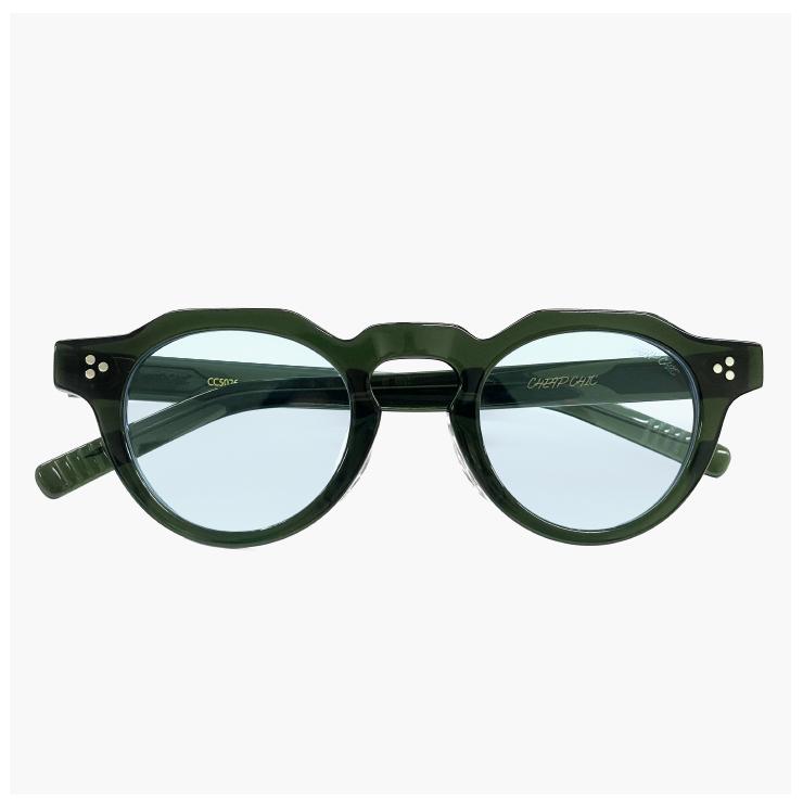 【新品】 小ぶり サングラス cc5026 gn CHEAP CHIC メンズ レディース ユニセックス モデル 顔 小さめ 小さい 小顔 ブランド 個性的 おしゃれ かわいい クラウンパント 型 太 フレーム クリア ダーク カーキ 薄い色 uvカット 青 ブルー ライトカラー レンズ 小ぶり サングラス CHEAP CHIC cc5026 gn メンズ レディース 小さめ