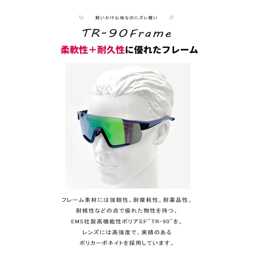 kabuto スポーツサングラス 122 アース ブルー ogk kabuto 1枚レンズ uvカット 度付き 対応 [ クリア スペアレンズ 付き 夜間対応 ]｜sunhat｜04