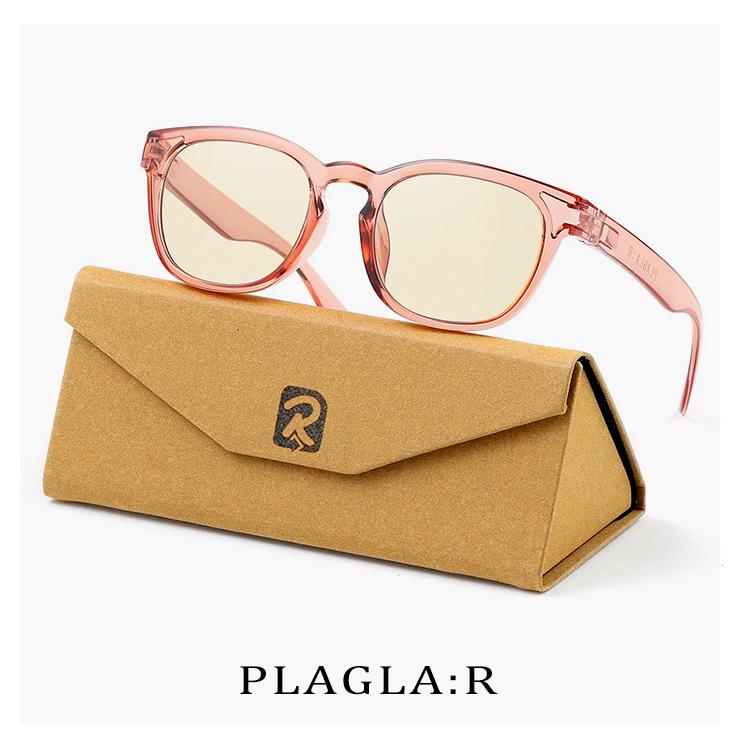 【新品】 日本製 PLAGLA:R PGR-04 CLEAR ROSE / LIGHT BROWN プラグラ サングラス ライトカラー 薄い色 メンズ レディース ユニセックス モデル uvカット 鯖江 おしゃれ サステナブル SDGs エシカル ファッション リサイクル 商品 消費 エコ ウェリントン型 クリア ローズ フレーム PLAGLA（プラグラ） 日本製 サングラス PLAGLA:R PGR-04 CLEAR ROSE