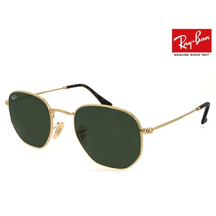 【送料,関税込】RayBan HEXAGONAL サングラス RB3548N HEXAGONAL FLAT LENSES Sunglasses in Arista Gold and G-15