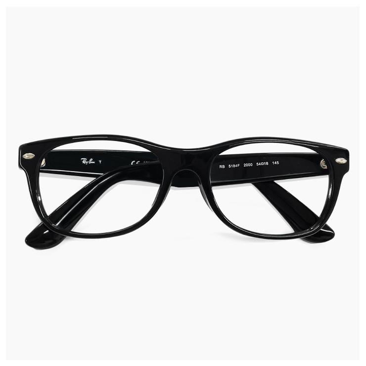 レイバン　伊達メガネ　RB5184F　黒　本体のみ Ray-Ban レイバン メガネ 眼鏡 rx5184f 2000 54mm RB5184F