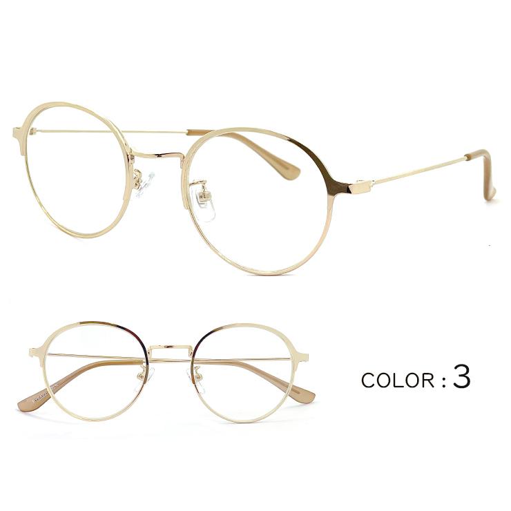 伊達メガネ ボストン型 py-6499 クリアサングラス pageboy メタル