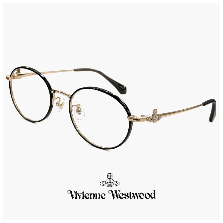 【新品】 ヴィヴィアン ウエストウッド 40-0039 c03 レディース メガネ Vivienne Westwood 眼鏡 40-0039-3 オーバル 丸メガネ フレーム オーブ 黒縁 ゴールド カラー ダミーレンズ発送 Vivienne Westwood（ヴィヴィアンウエストウッド） ヴィヴィアン