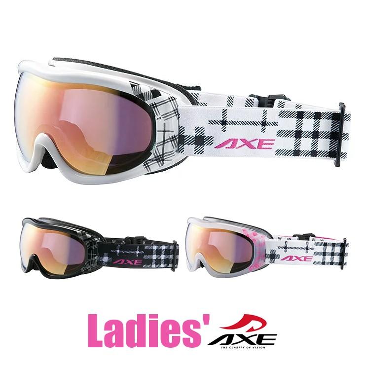 スノーゴーグル レディース 女性用 Axe アックス Ax600 Wcm Wt Bk Cwt スキー スノボー ミラーレンズ カワイイ チェック柄 Y Axe 600wcm サングラスドッグ Yahoo 店 通販 Yahoo ショッピング
