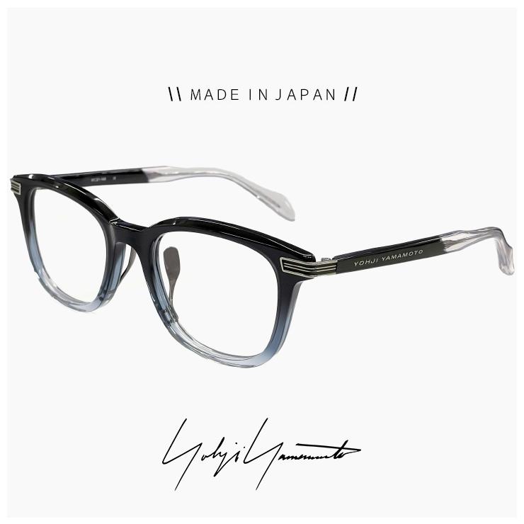 Yohji Yamamoto ヨウジヤマモト メガネ  19-0101 2 メガネ ブラック×ネイビーハーフ フルリム 山本耀司 日本製 やまもと ようじ 眼鏡 メンズ やや大きめ Yohji Yamamoto（ヨウジヤマモト） ヨウジ ヤマモト メガネ 日本製 19