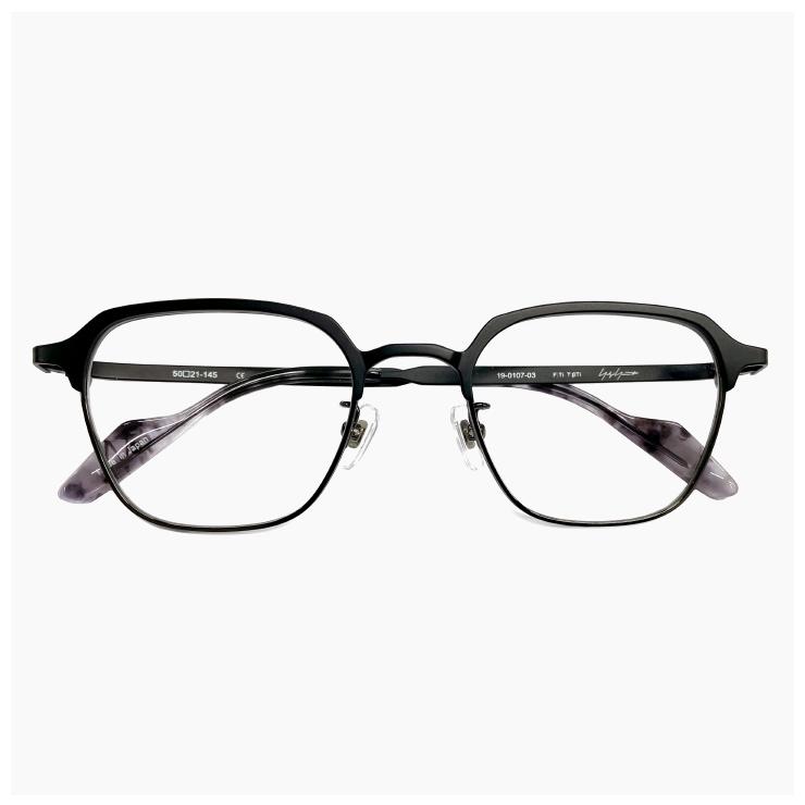【新品】 ヨウジ ヤマモト メガネ 日本製 19-0107 3 c03 Yohji Yamamoto 鯖江 メンズ 眼鏡 ブランド ヘキサゴン 型 ブロー タイプ チタン βチタン 製 フレーム 黒縁 黒ぶち ダミーレンズ発送 Yohji Yamamoto（ヨウジヤマモト） ヨウジ ヤマモト メガネ 日本製 19