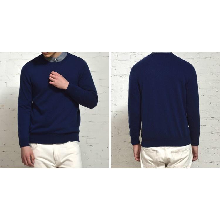 カシミヤ100% クルーネック プルオーバーセーター メンズファッション
