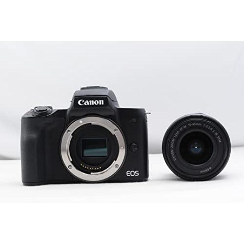 Canon ミラーレス一眼カメラ EOS Kiss M 標準ズームキット ブラック EOSKISSMBK-1545ISSTMLK