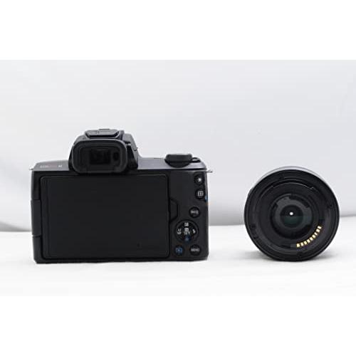 Canon ミラーレス一眼カメラ EOS Kiss M 標準ズームキット ブラック EOSKISSMBK-1545ISSTMLK