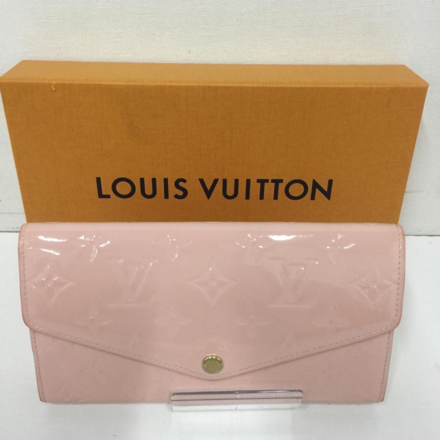 箱付き モノグラム 財布 帽子 ファッション小物 Louis ポルトフォイユサラ Vuitton 長財布 ヴェルニ ルイヴィトン Vuitton ピンク Louis エナメル M 04
