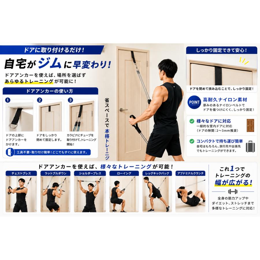 トレーニングチューブ 5本セット 筋トレチューブ レジスタンスバンド