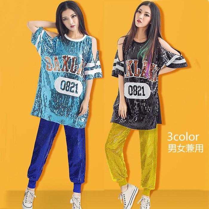 ダンス 衣装 レディース スパンコール Tシャツトップス メンズ ダンス 衣装 ヒップホップ パンツステージ衣装 コスチューム ダンスウェア チアダンス 衣装 1912 Dance02 Souショップ 通販 Yahoo ショッピング
