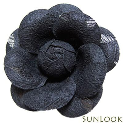 定形外郵便可 日本製 フロッキーレースのカメリアコサージュ ディムグレー 53606 | 