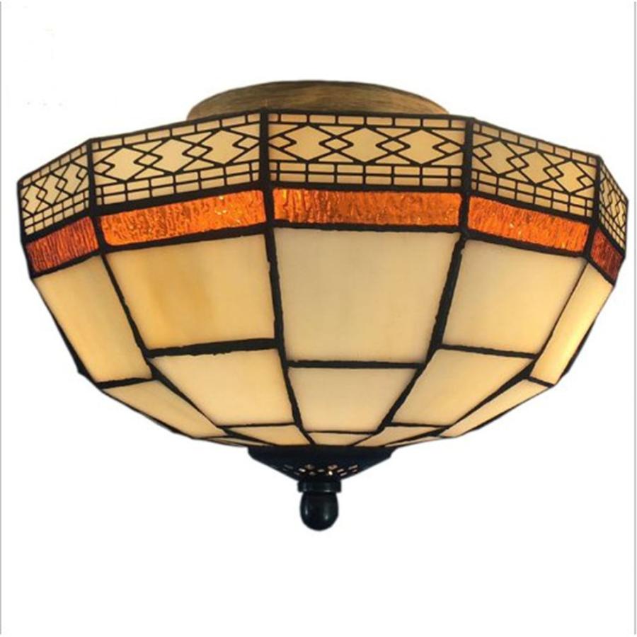 玄関先迄納品 レトロな雰囲気がおしゃれ 花柄 北欧 アンティーク 玄関照明 ステンドグラス シーリングライト 天井照明 ベランダ 廊下 書斎 寝室 インテリア シーリングライト カラー イエロー Mail Amazingdraft Pt