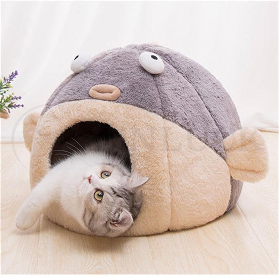 ペットハウス フグ形 キャットハウス 面白い 猫ハウス ふわふわ 秋 冬 猫用 犬用 寒さ対策 あったか 厚め 通気性 Luckllz003b44e サンラック 通販 Yahoo ショッピング