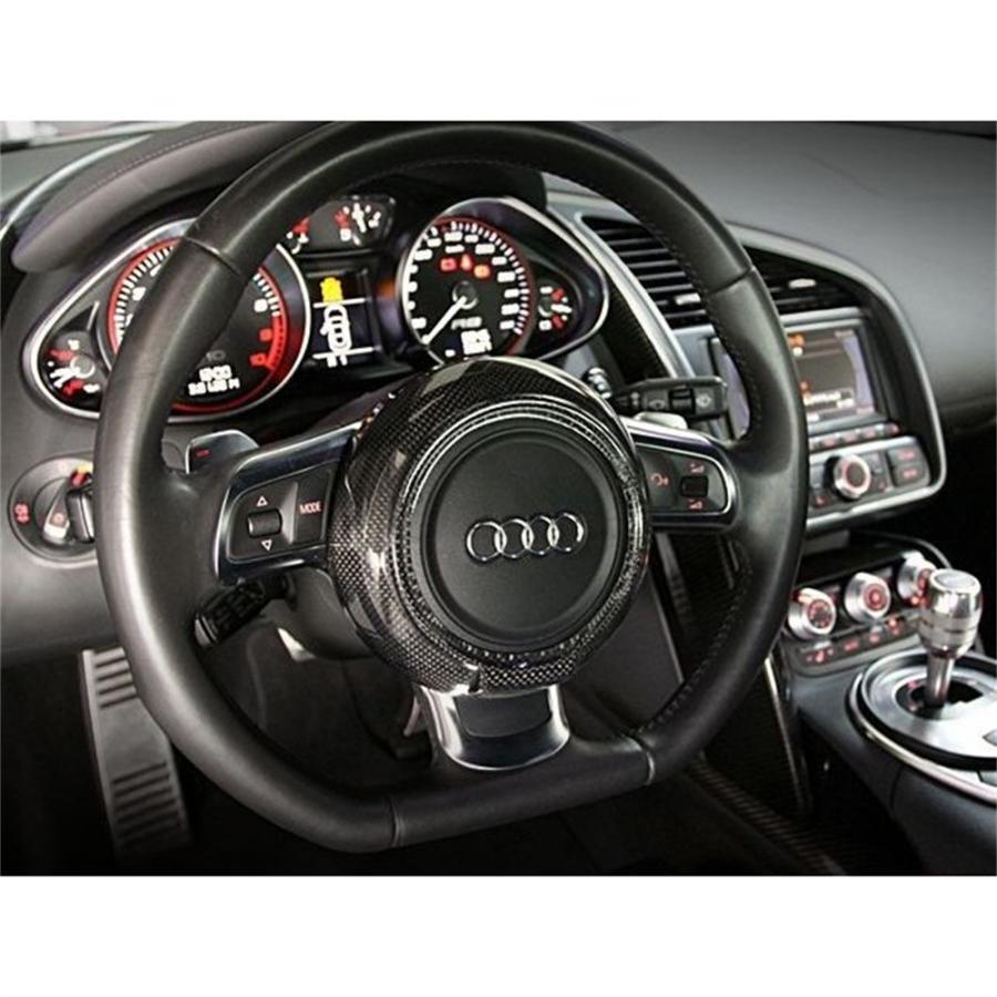 アウディ RS 汎用品 ステアリング カーボン トリム ステアリングカバー