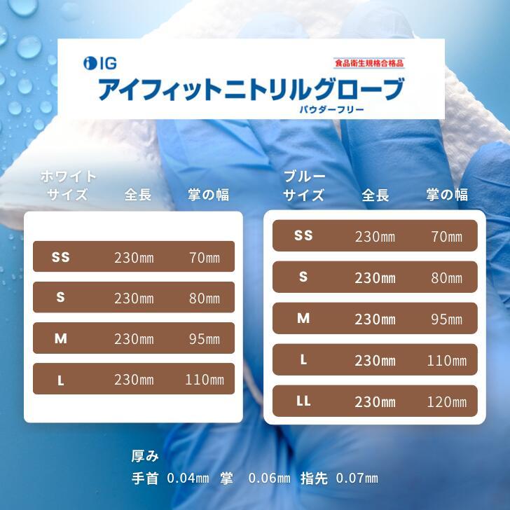 3箱セット 使い捨て手袋 ニトリル手袋 100枚入 IG アイフィット