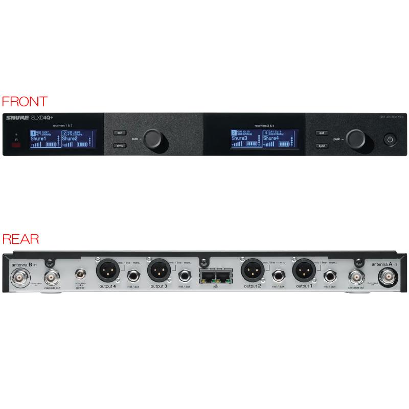 SHURE SLX-D4Q 安心の日本正規品！SLXD4Q+J=-JB SLX-Dワイヤレスシステム4chレシーバー_1