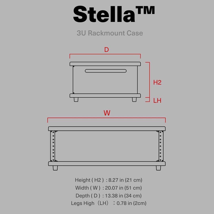 WAVEBONE STELLA PORTABLE RACK CASE-3U / BLACK : サンフォニックス