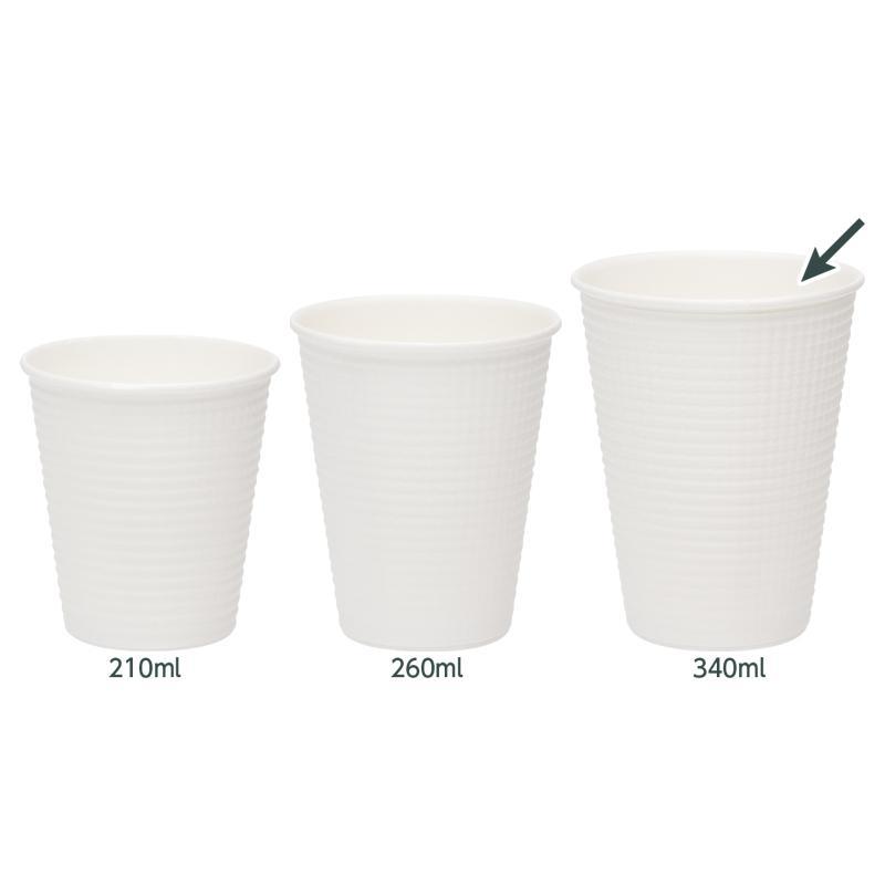 業務用 箱売り エンボスカップ ホワイト 12オンス 12oz 340ml【 1箱 1250個（25個×50パック） 耐熱性 断熱 紙コップ エンボス C3425EAFS  】 | サンナップ | 02