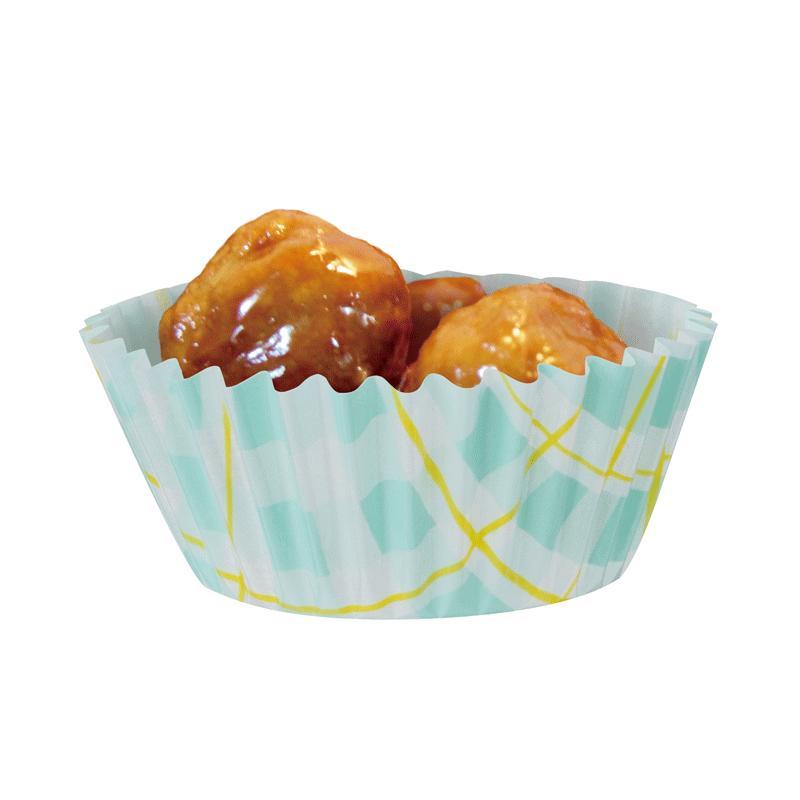 スイトール おかずカップ ハーモニーチェック 丸 【 15枚入×10パック お弁当カップ 仕切り皿 惣菜カップ お弁当 使い捨て おかず SOC-HCM 】 | サンナップ | 04