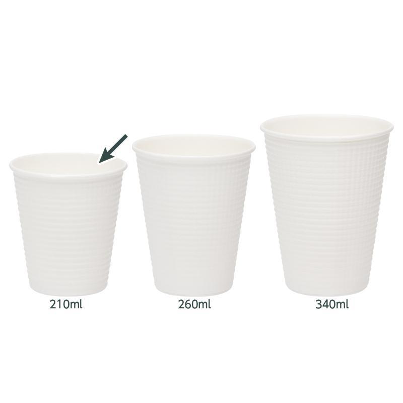 cuplidエンボスカップ ふたセット 210ml 7オンス 50組 【 蓋付き 紙コップ 蓋セット エンボス加工 7oz 断熱性 耐熱性 断熱カップ 日本製 C2150E 】 | サンナップ | 02