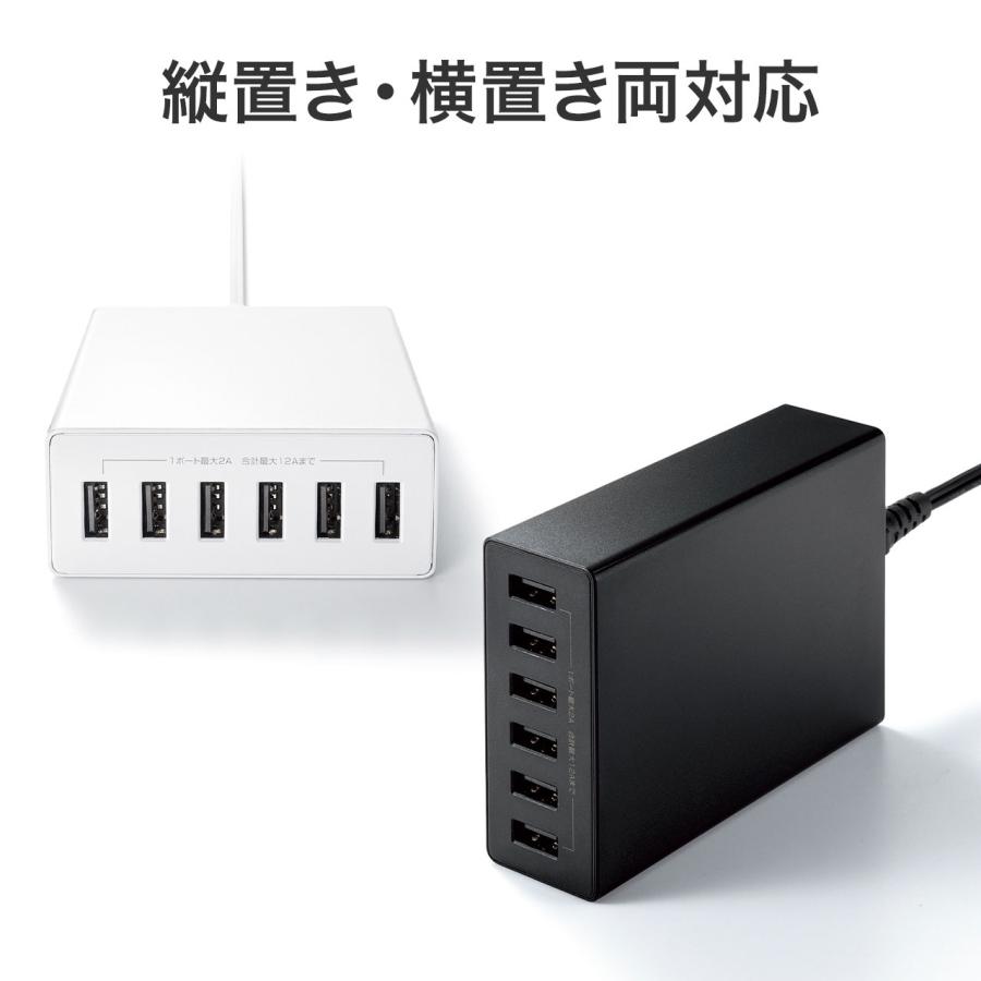 SANWA SUPPLY - 貨物輸送無料 サンワサプライ USB申し受ける器（6界面・足し加える12A・黒いこと）