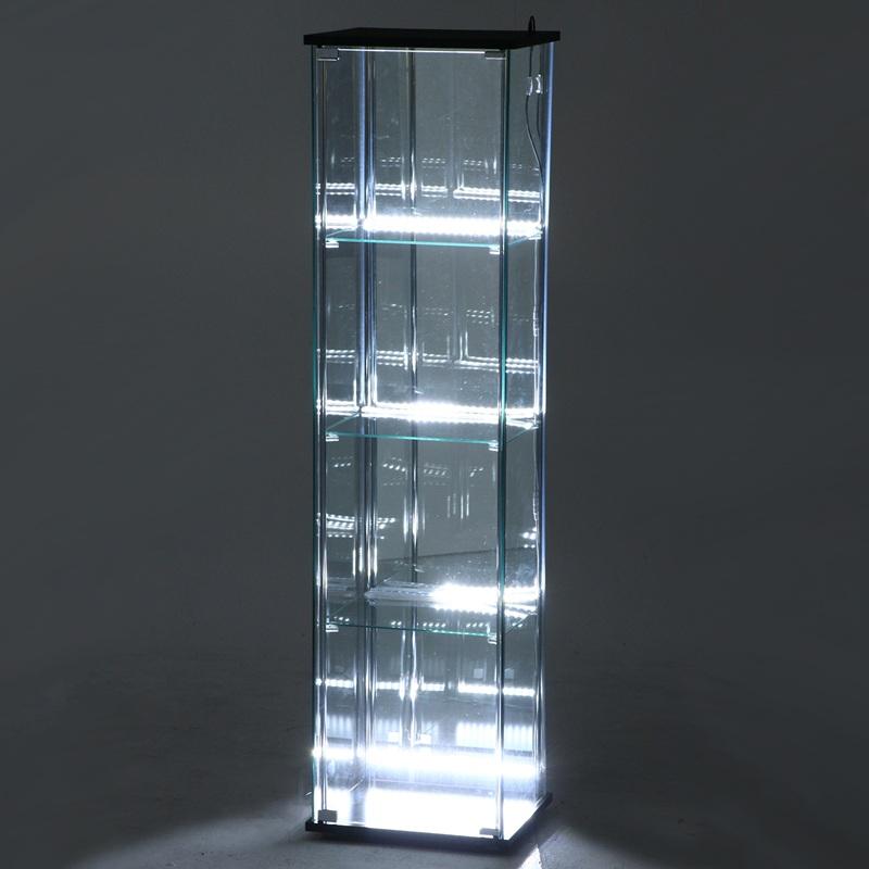 ガラスコレクションケース 4段（背面ミラー） LED フィギュア 